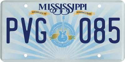 MS license plate PVG085