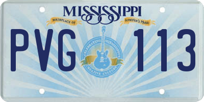 MS license plate PVG113
