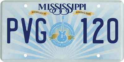 MS license plate PVG120