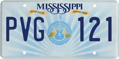 MS license plate PVG121