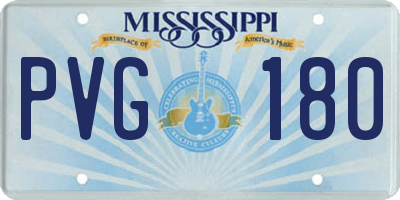 MS license plate PVG180