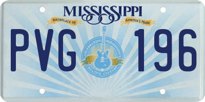 MS license plate PVG196