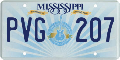 MS license plate PVG207