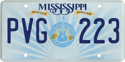 MS license plate PVG223