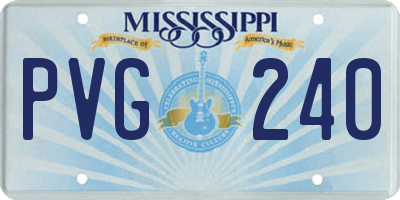 MS license plate PVG240