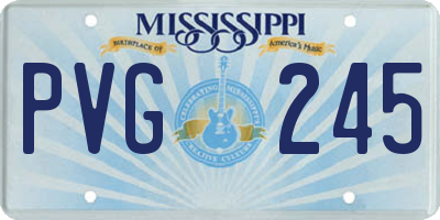 MS license plate PVG245