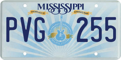 MS license plate PVG255