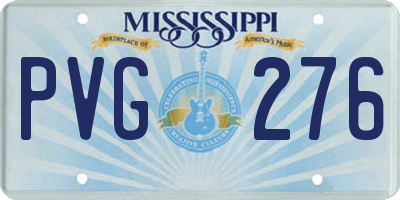 MS license plate PVG276