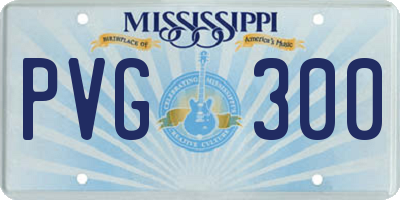 MS license plate PVG300