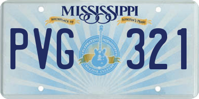 MS license plate PVG321