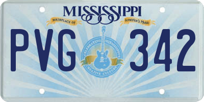 MS license plate PVG342
