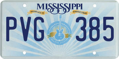 MS license plate PVG385