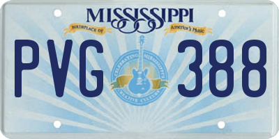 MS license plate PVG388