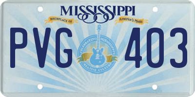 MS license plate PVG403