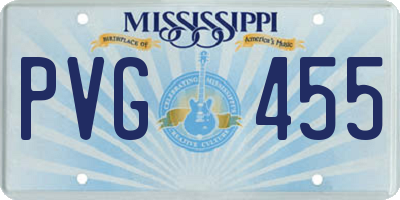 MS license plate PVG455