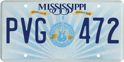 MS license plate PVG472
