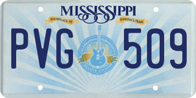 MS license plate PVG509