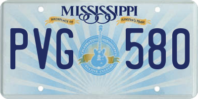 MS license plate PVG580
