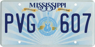 MS license plate PVG607
