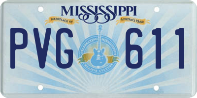 MS license plate PVG611