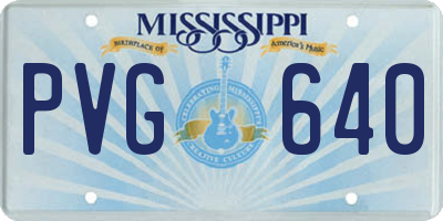 MS license plate PVG640