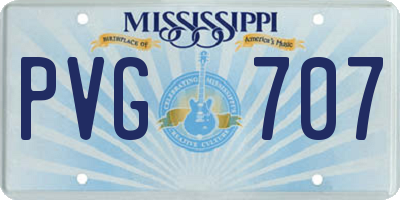 MS license plate PVG707