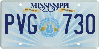 MS license plate PVG730