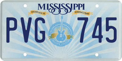 MS license plate PVG745