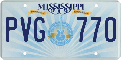 MS license plate PVG770