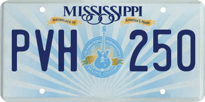 MS license plate PVH250