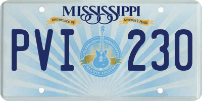 MS license plate PVI230
