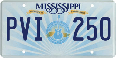 MS license plate PVI250