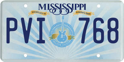 MS license plate PVI768