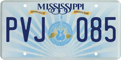 MS license plate PVJ085