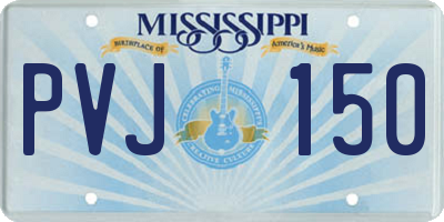 MS license plate PVJ150