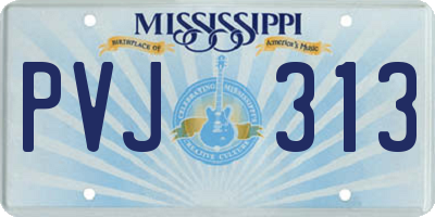 MS license plate PVJ313