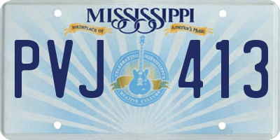 MS license plate PVJ413