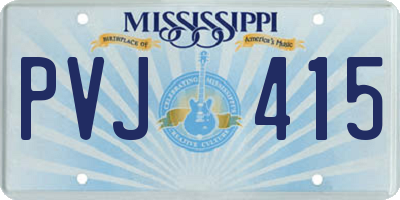 MS license plate PVJ415