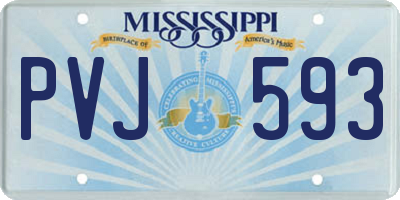 MS license plate PVJ593