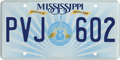 MS license plate PVJ602
