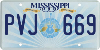 MS license plate PVJ669