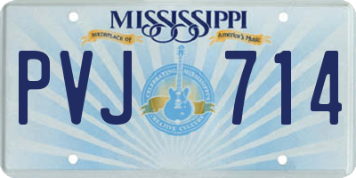 MS license plate PVJ714
