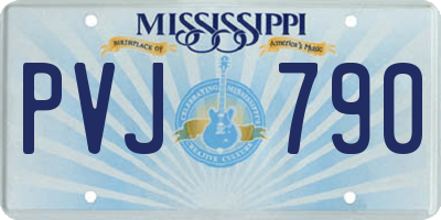 MS license plate PVJ790