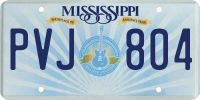 MS license plate PVJ804