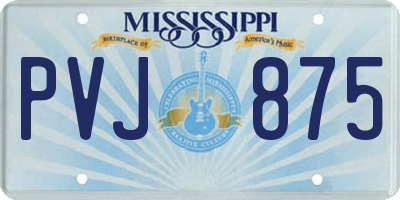 MS license plate PVJ875