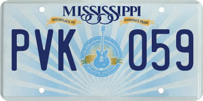MS license plate PVK059