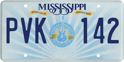 MS license plate PVK142