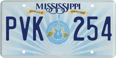 MS license plate PVK254