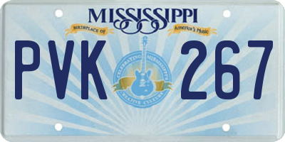 MS license plate PVK267