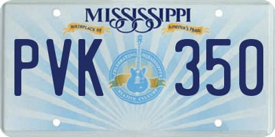 MS license plate PVK350